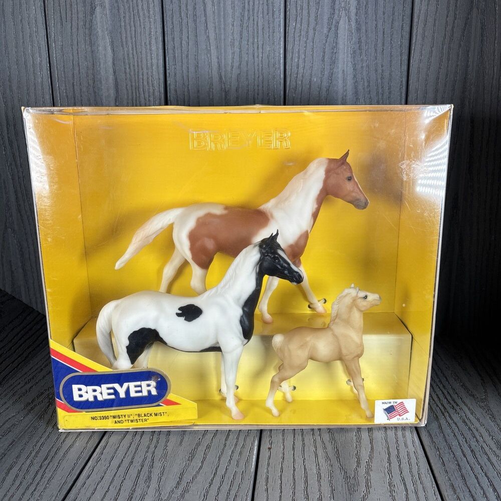 NEW Breyer Misty II, Black Mist & Twister Horse Figure 1990 Reeves Item No. 3350